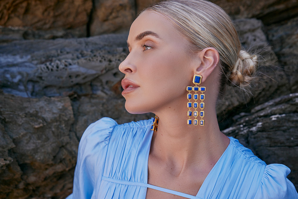 Franny Earrings Lapis