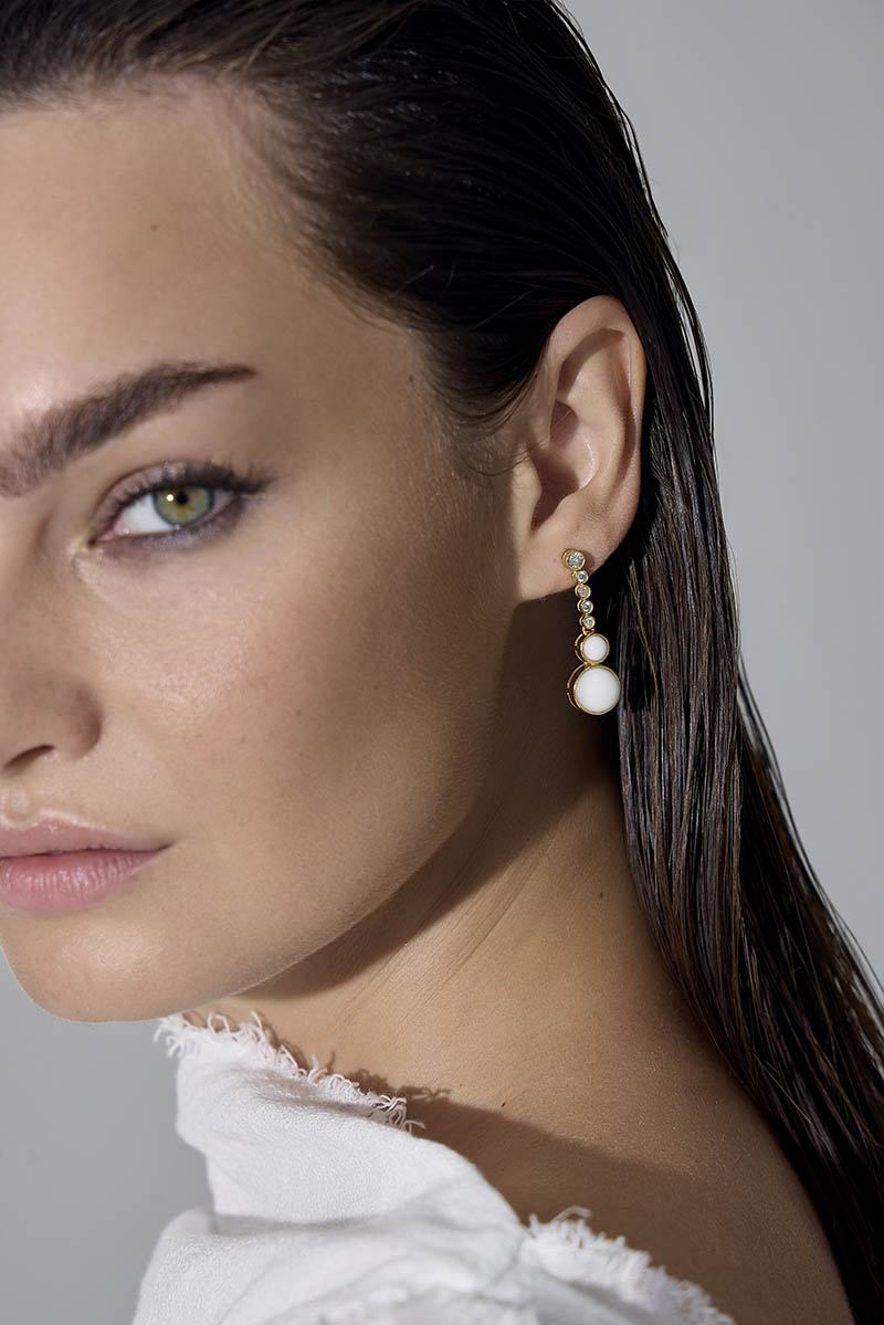 Night Earrings White