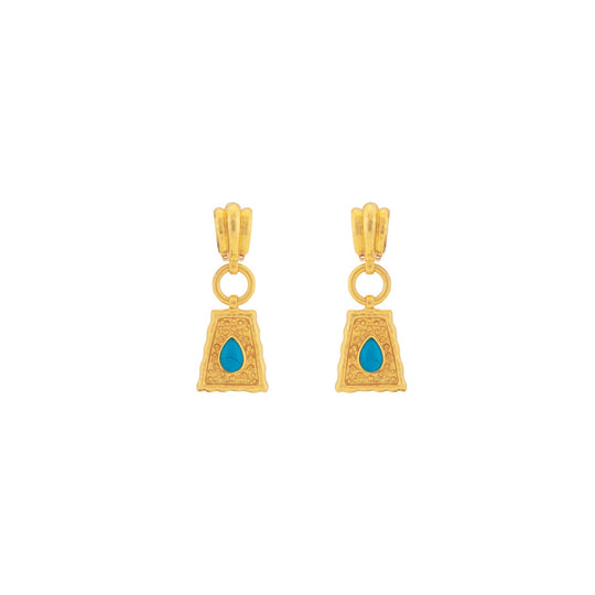 Mayan Earrings Blue Turquoise