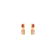 Fierce Earrings Rose Quartz & Pink Jade
