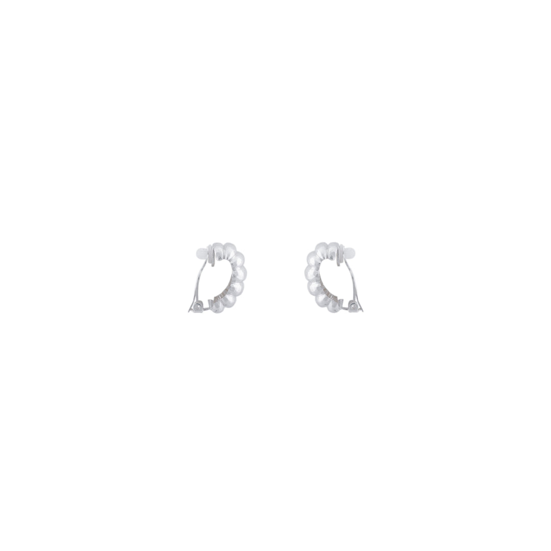 Ribbed Earrings Silver