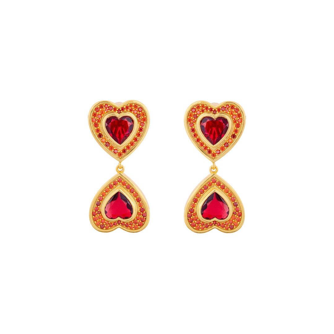 Forever Earrings Ruby Red Quartz & Crystal