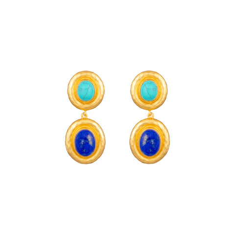 Carla Earrings Turquoise & Lapis