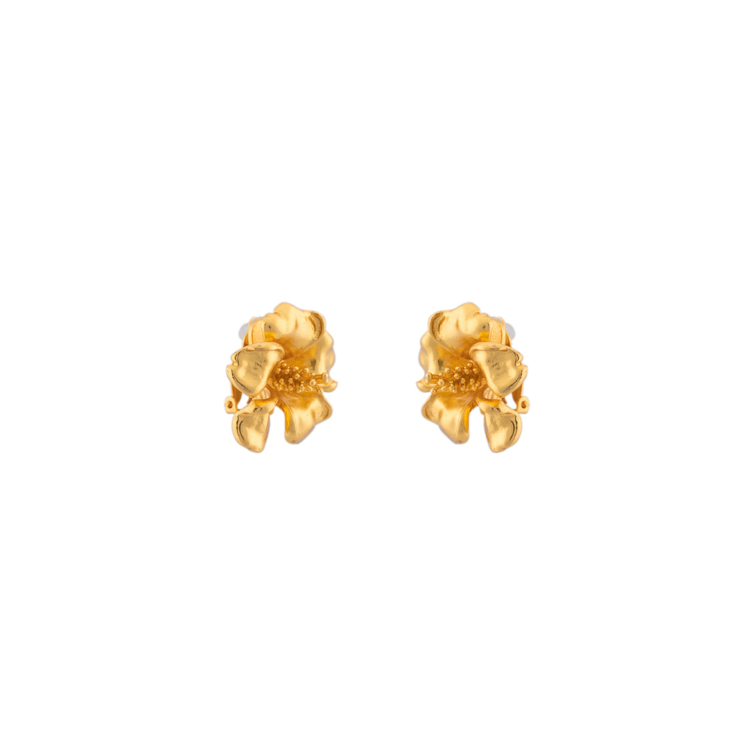 Hibiscus Earrings Gold