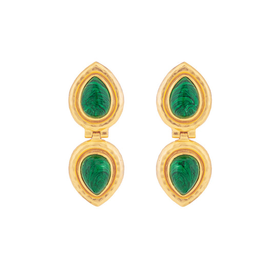 Paula Earrings Malachite