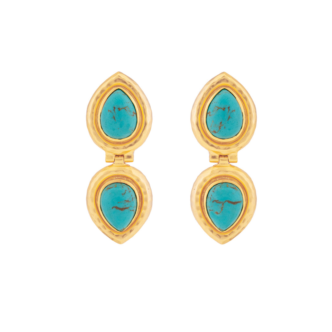 Paula Earrings Golden Turquoise