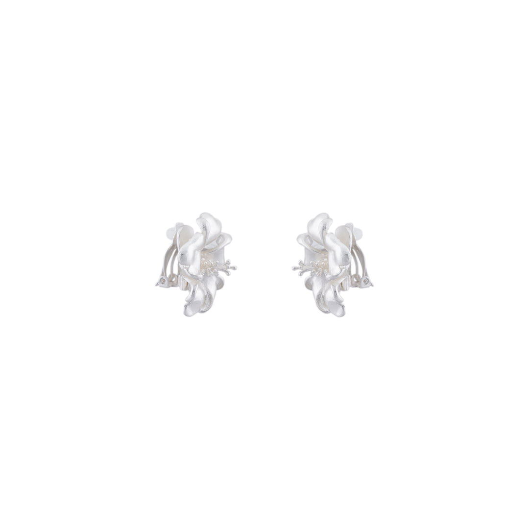 Hibiscus Earrings Silver