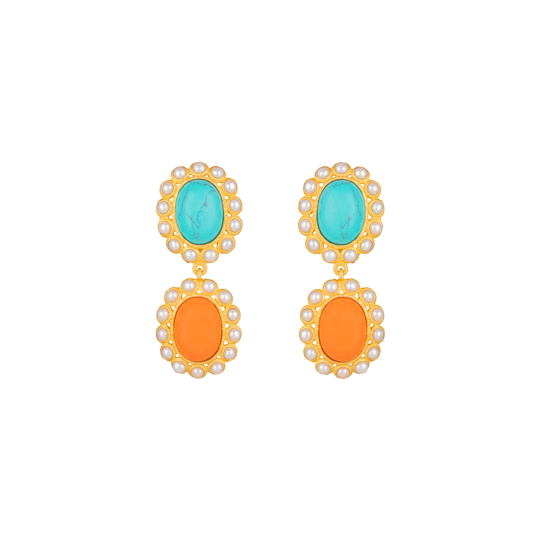 Ada Earrings Red & Orange Coral