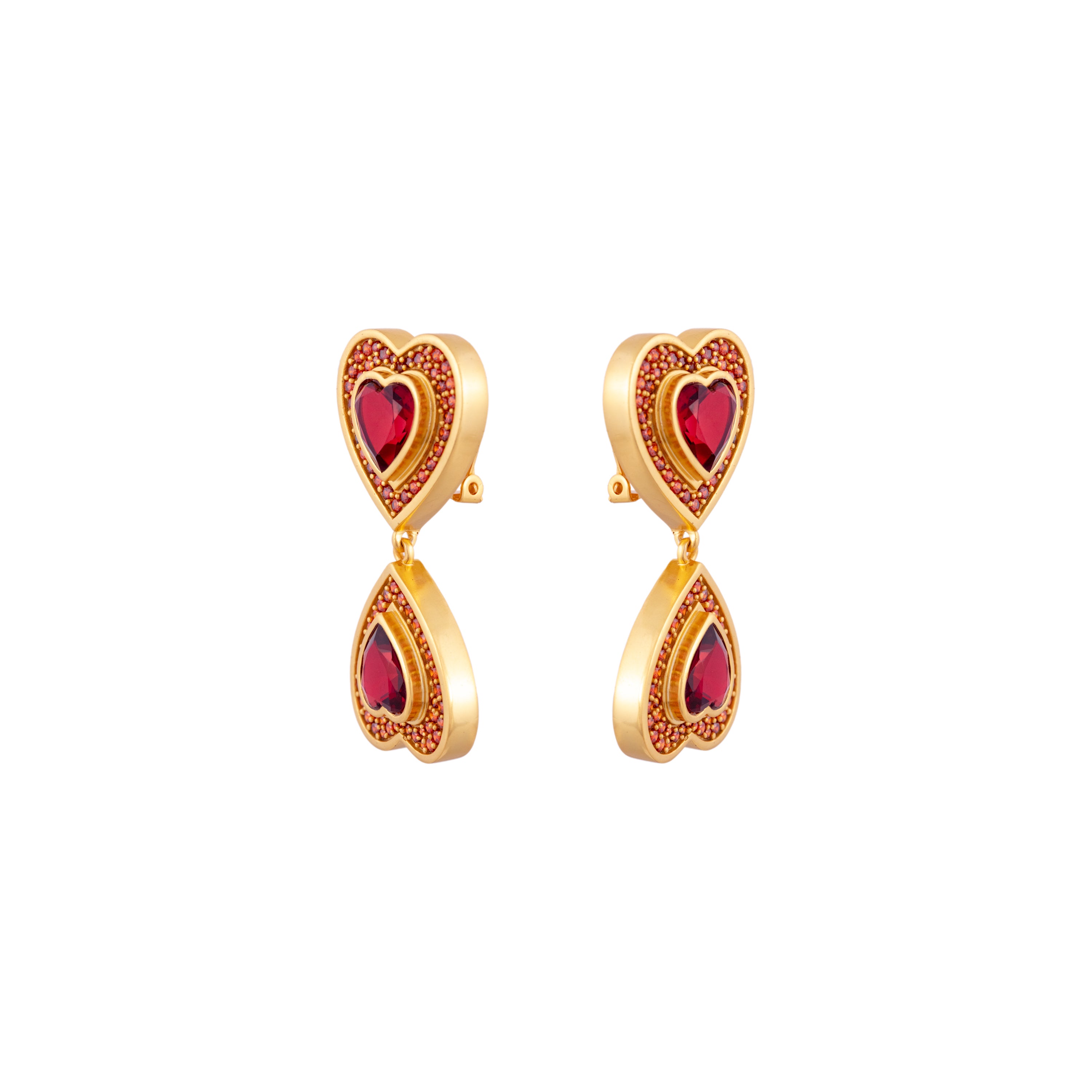 Forever Earrings Ruby Red Quartz & Crystal