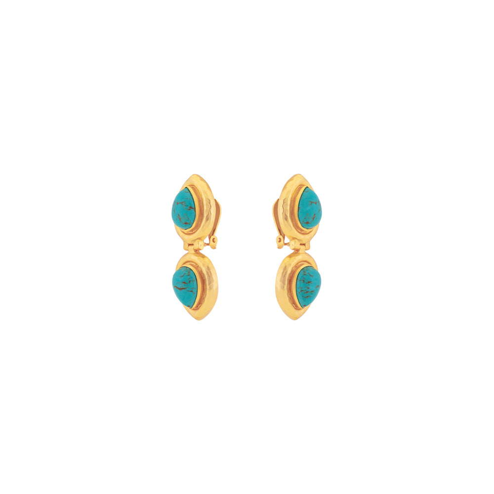 Paula Earrings Golden Turquoise