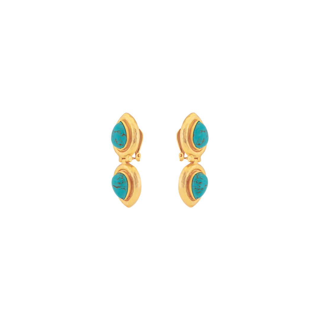 Paula Earrings Golden Turquoise