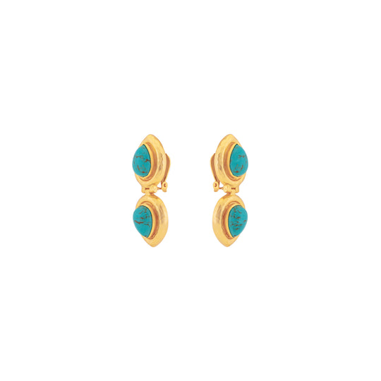 Paula Earrings Golden Turquoise