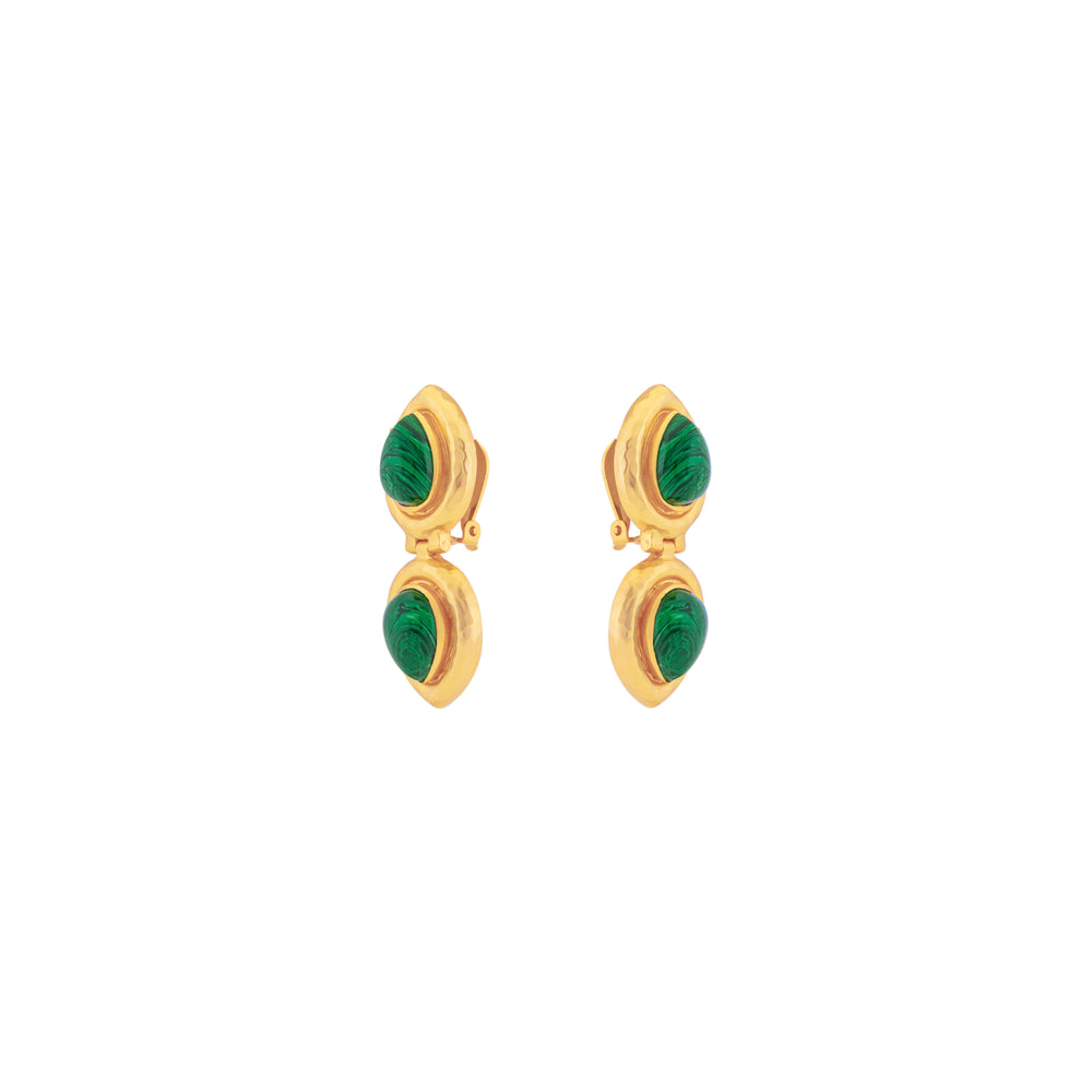 Paula Earrings Malachite