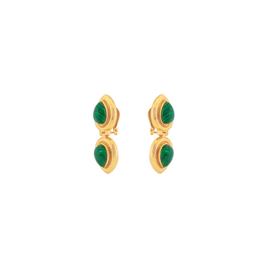 Paula Earrings Malachite