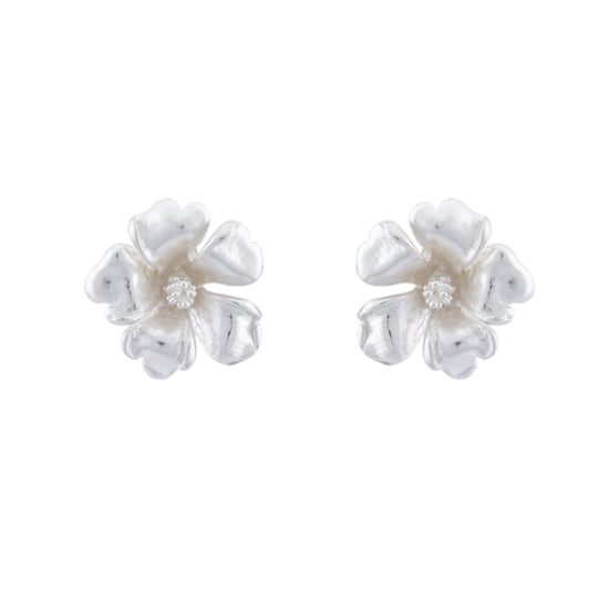 Hibiscus Earrings Silver