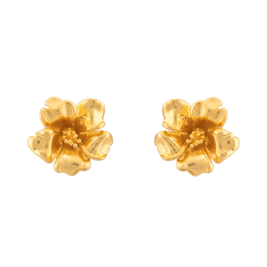 Hibiscus Earrings Gold