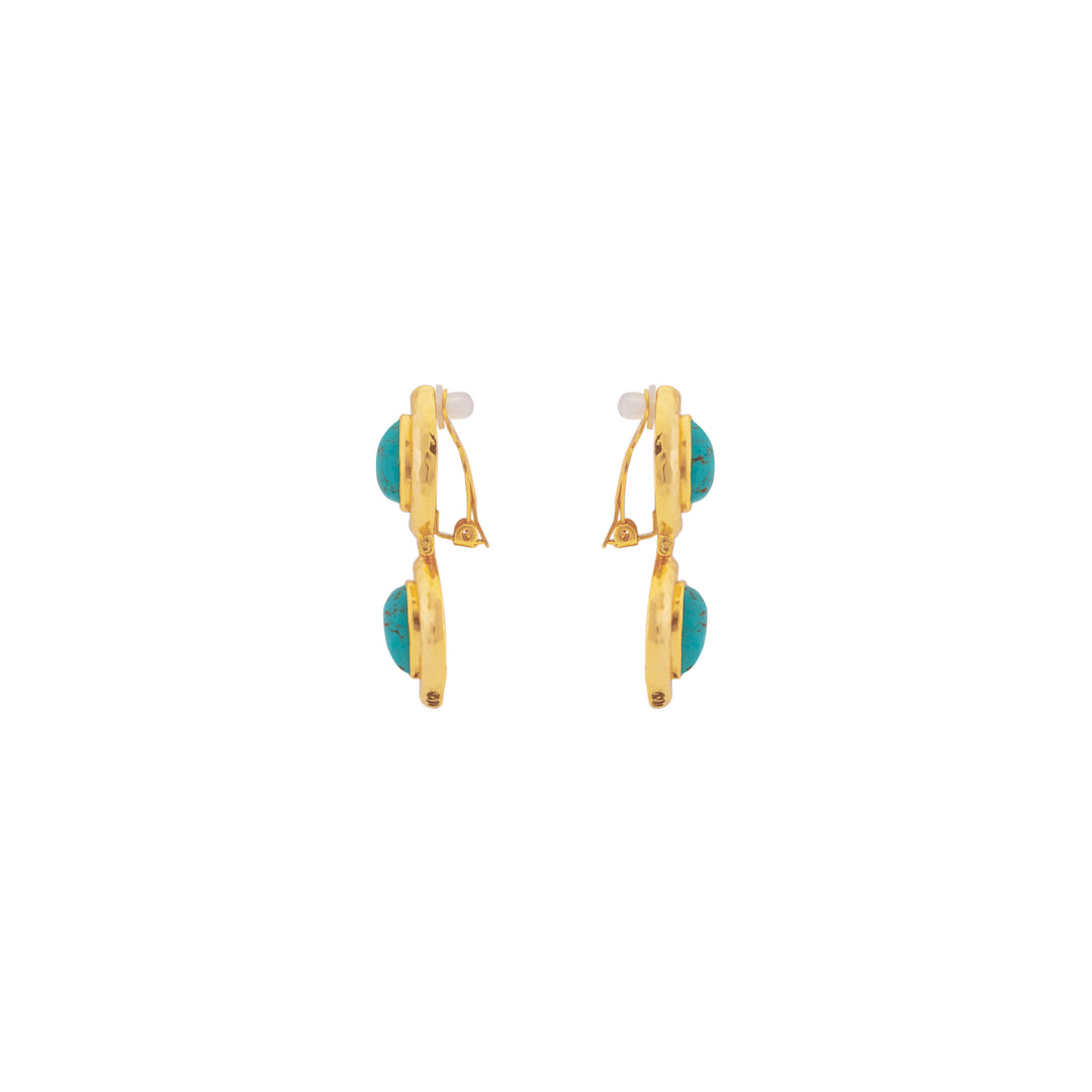 Paula Earrings Golden Turquoise