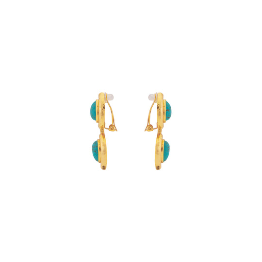 Paula Earrings Golden Turquoise