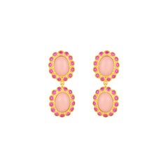 Ada Earrings Pink Coral & Pink Crystal