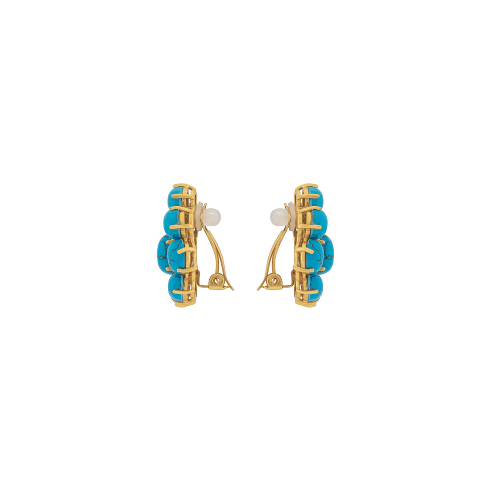 Carmella Earrings Blue Turquoise & Blue Crystal