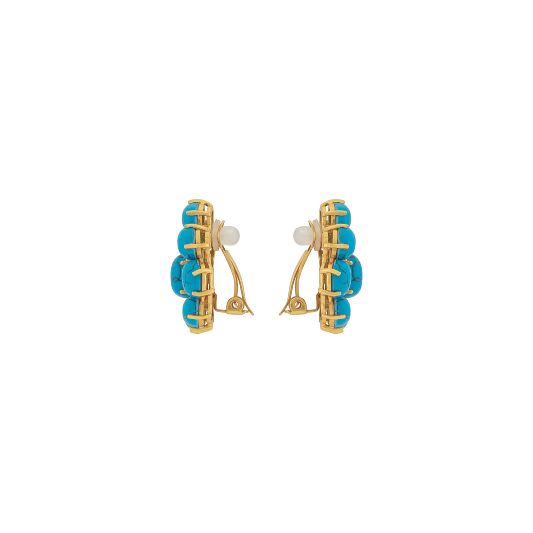 Carmella Earrings Blue Turquoise & Blue Crystal