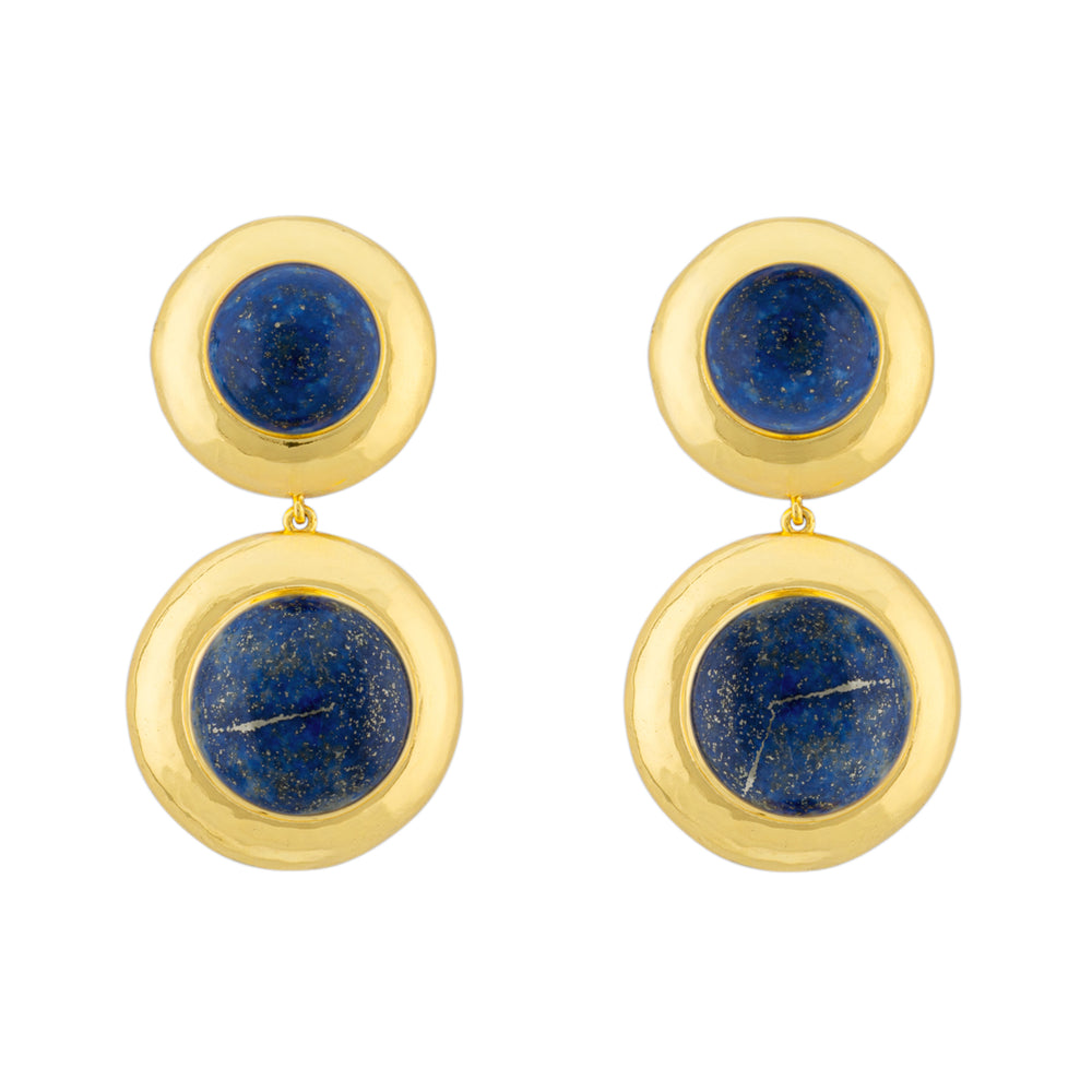 Eclipse Earring Gold and Lapis