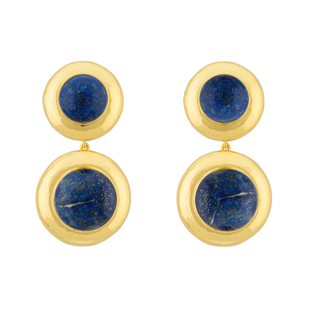 Eclipse Earring Gold and Lapis