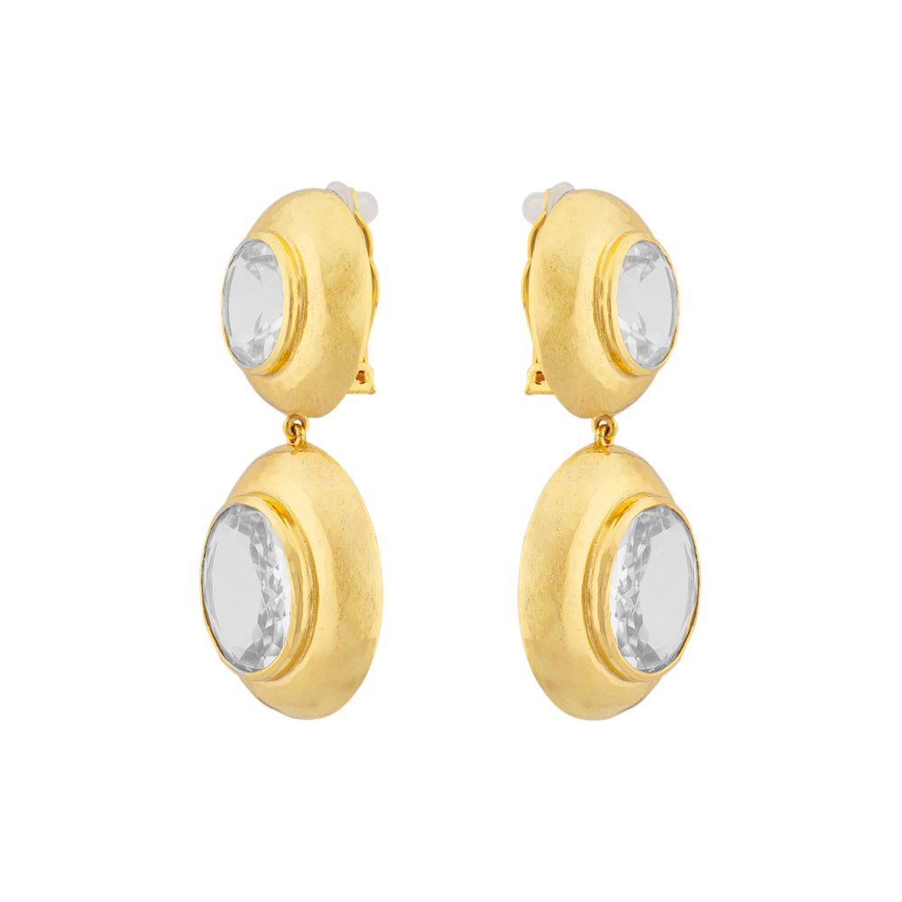 Eclipse Earring Clear Quartz