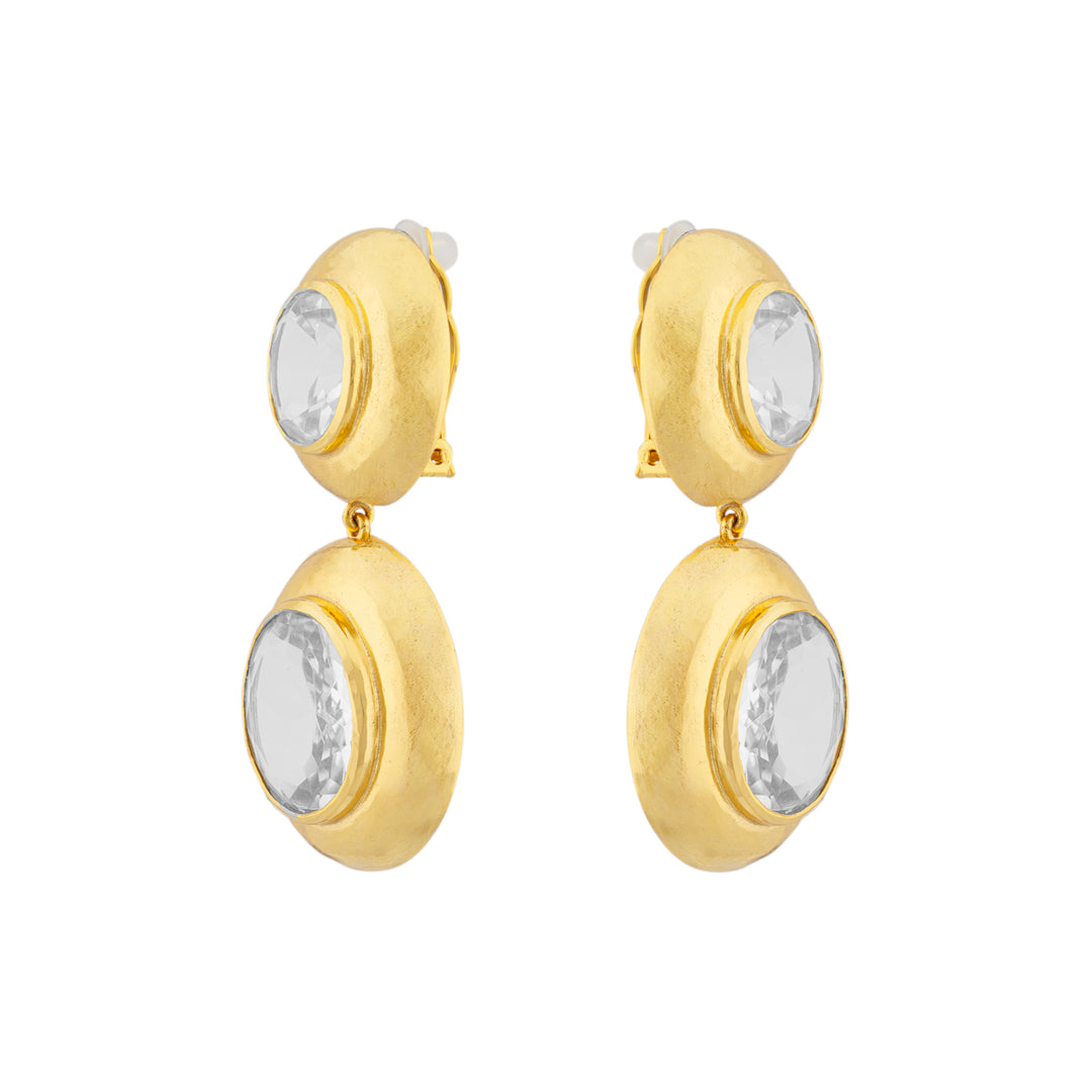 Eclipse Earring Clear Quartz