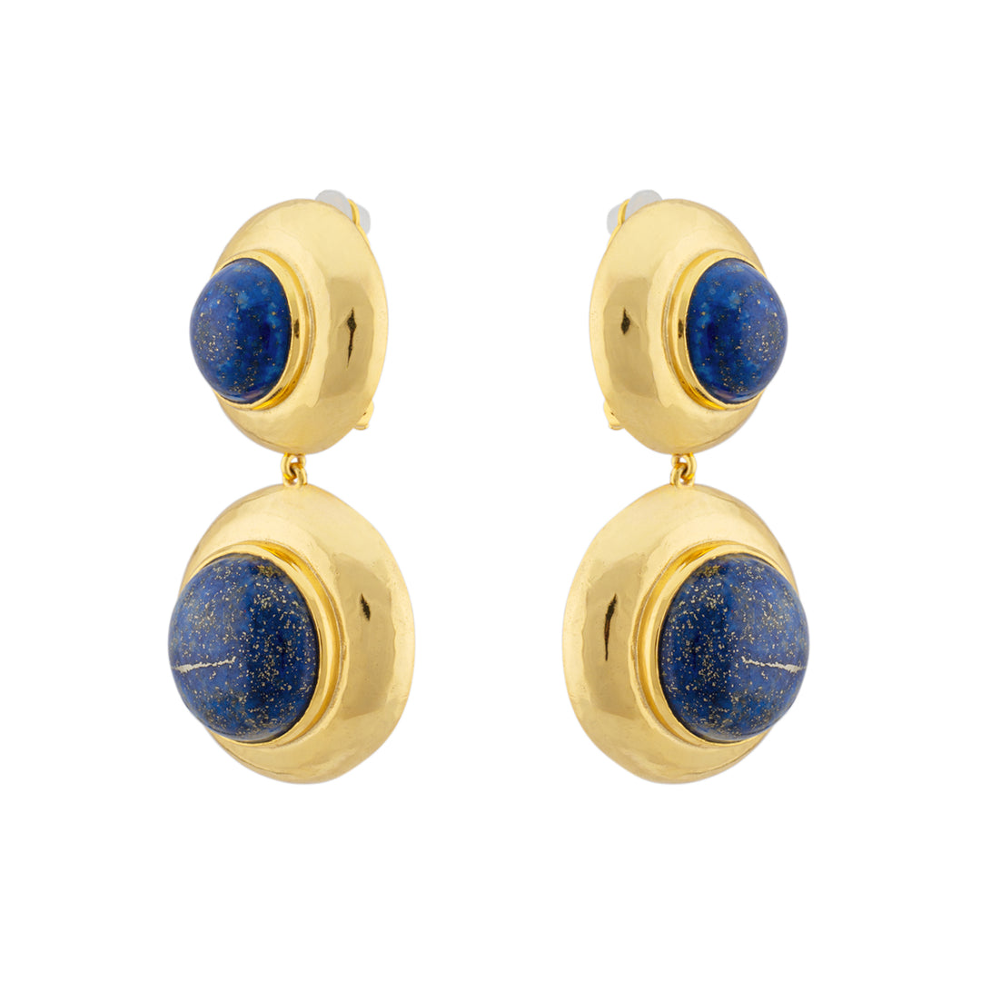 Eclipse Earring Gold and Lapis