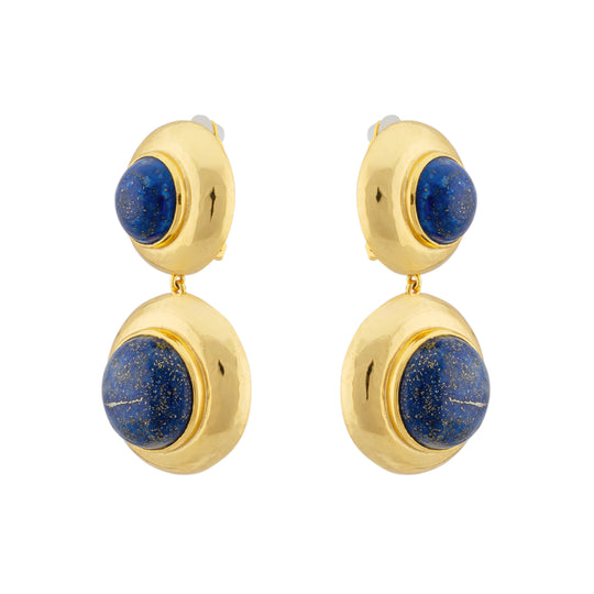 Eclipse Earring Gold and Lapis