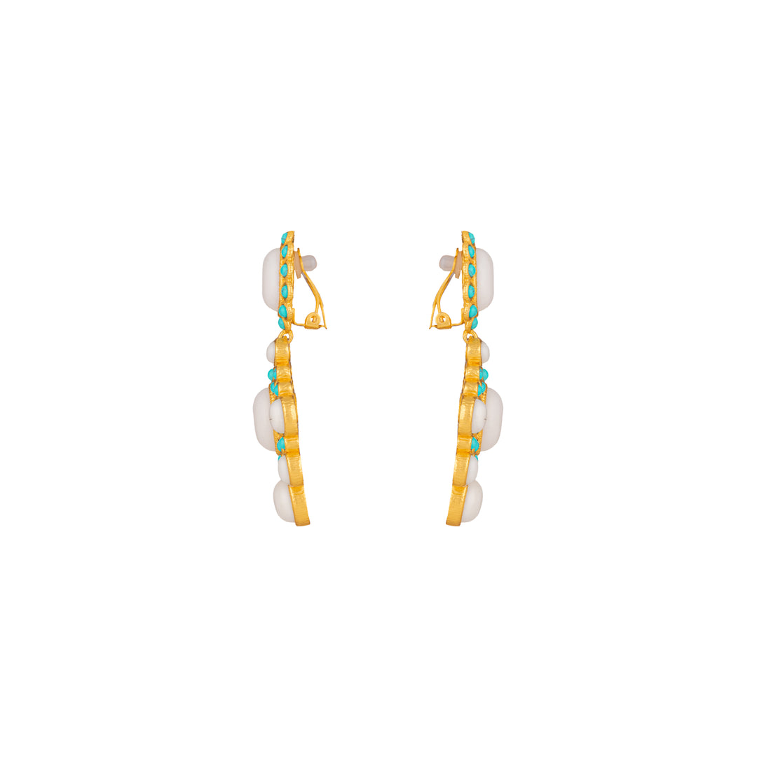 Isola Earrings White & Turquoise