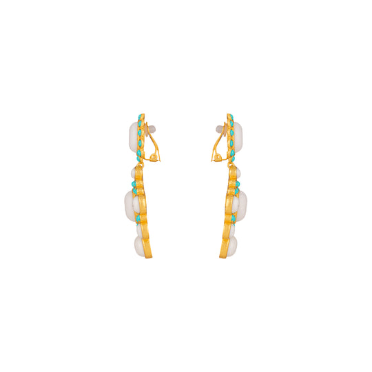 Isola Earrings White & Turquoise