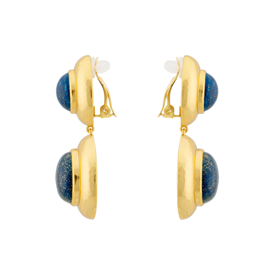 Eclipse Earring Gold and Lapis