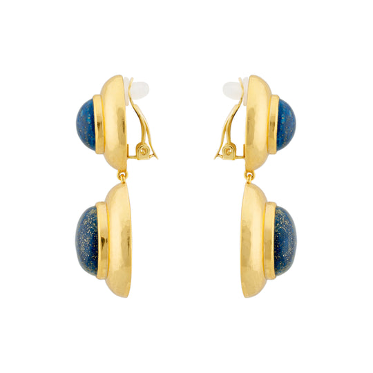 Eclipse Earring Gold and Lapis
