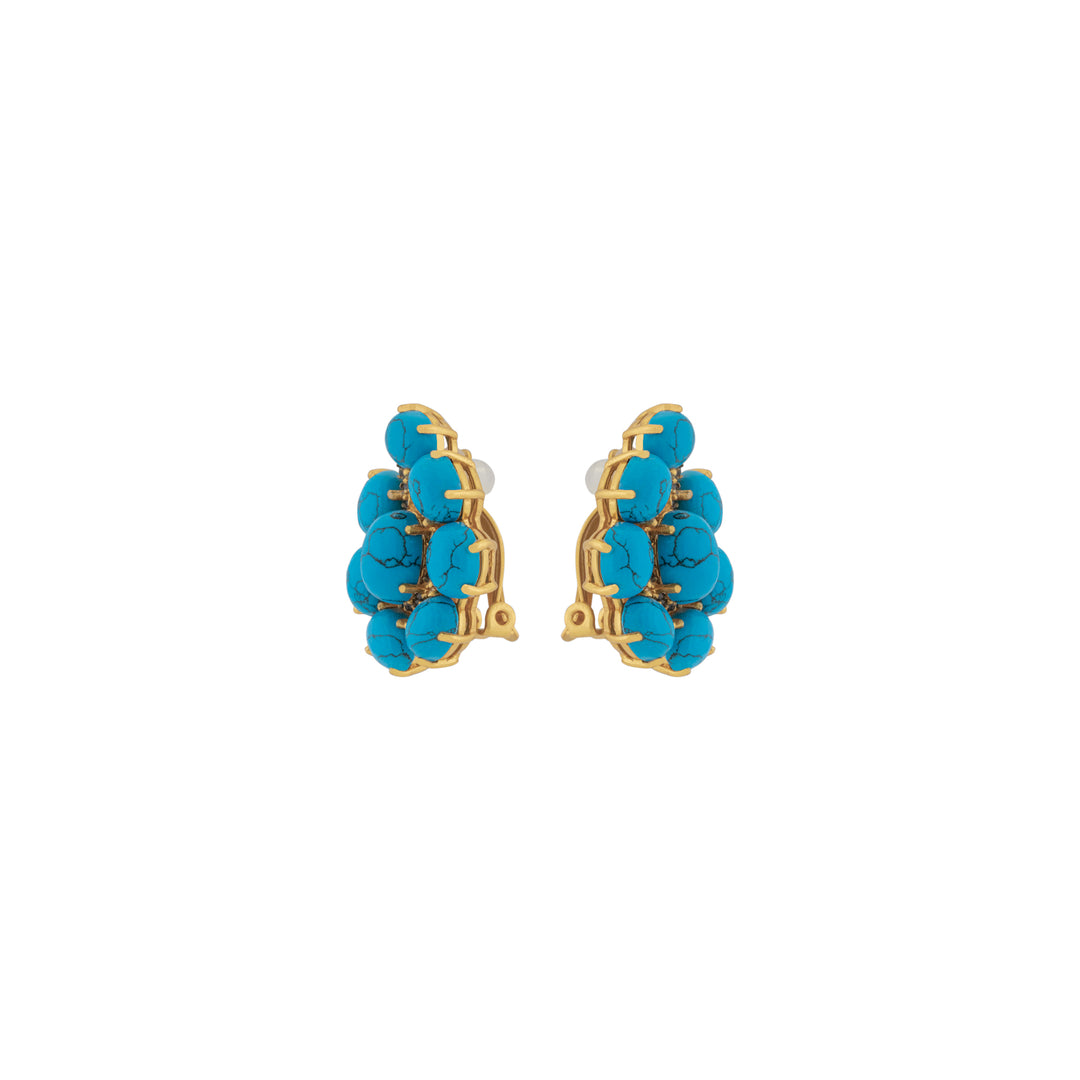 Carmella Earrings Blue Turquoise & Blue Crystal