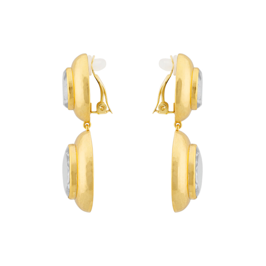 Eclipse Earring Clear Quartz