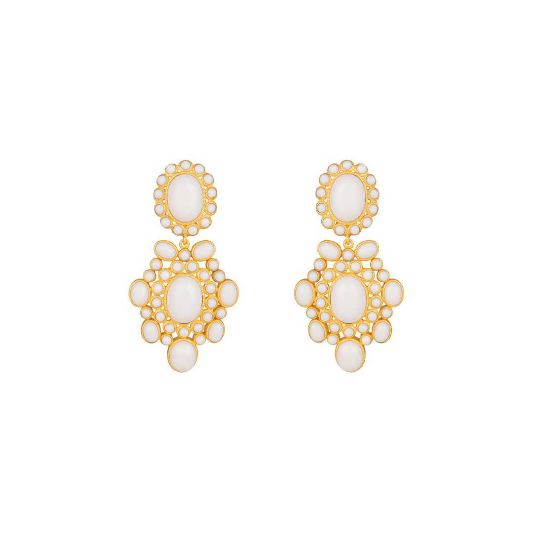 Isola Earrings White Stone