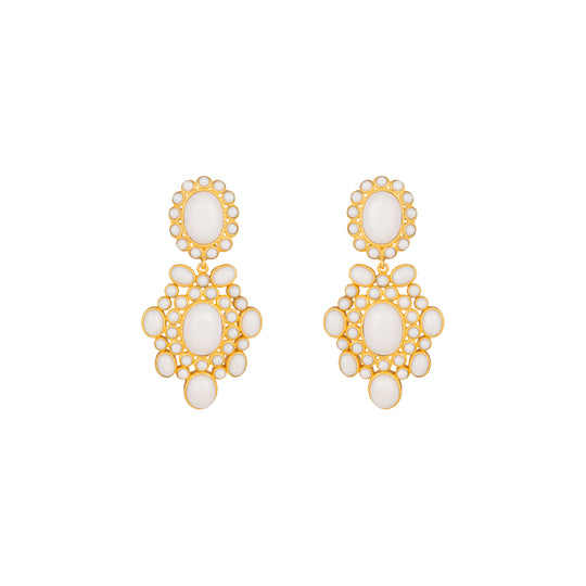 Isola Earrings White Stone