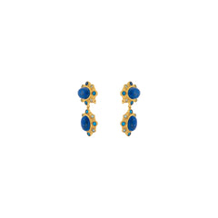 Vera Earrings Lapis & Blue Quartz