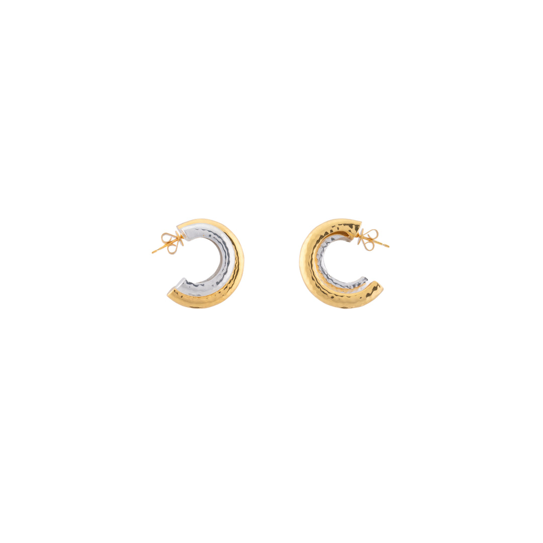 Double Hoop Earrings Gold & Silver