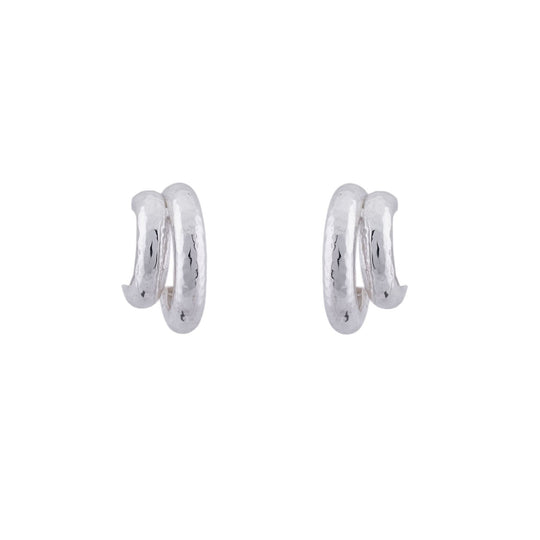 Double Hoop Earrings Silver