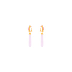 Christina Earrings Rose Quartz, Clear Crystal Quartz & Pink Jade