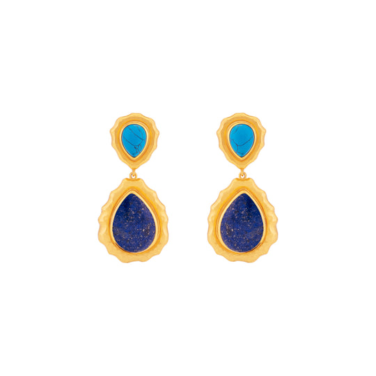 Paulina Earrings Lapis & Blue Turquoise