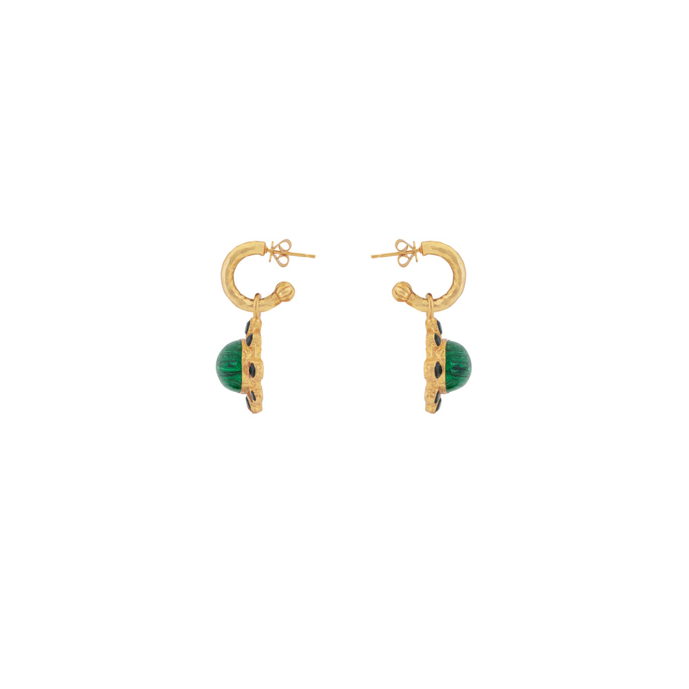 Laia Earrings Malachite & Black Onyx