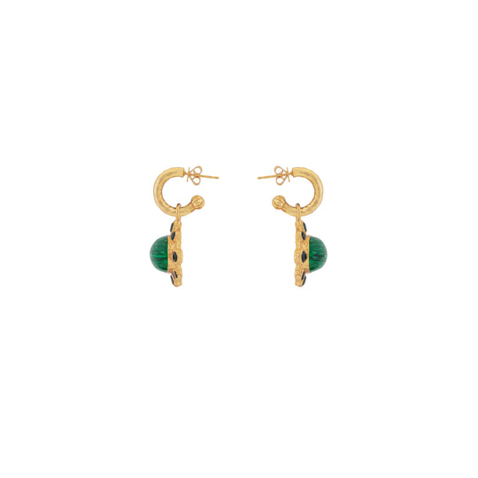 Laia Earrings Malachite & Black Onyx