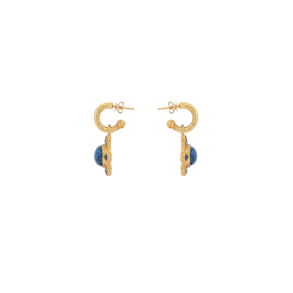 Laia Earrings Lapis & Blue Quartz