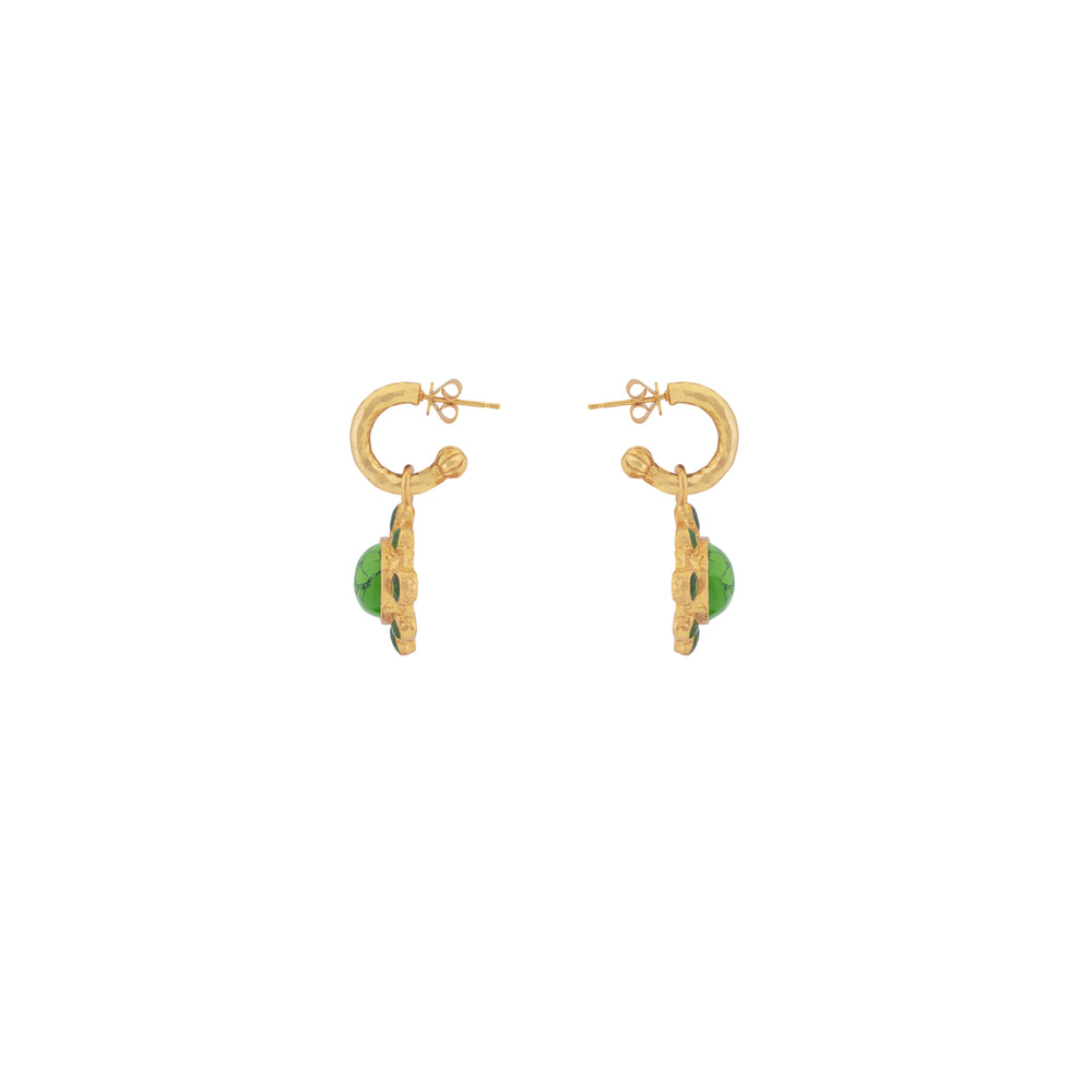 Laia Earrings Green Turquoise & Green Peridot Quartz