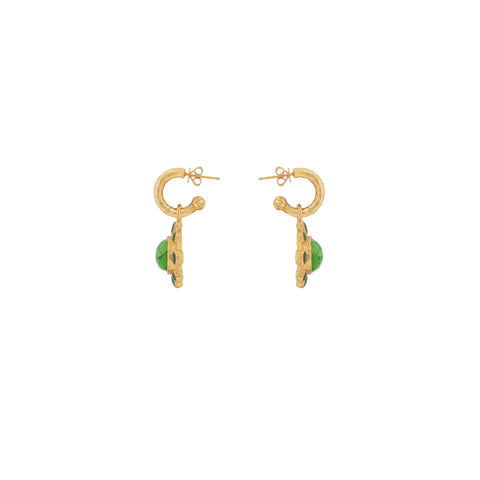Laia Earrings Green Turquoise & Green Peridot Quartz