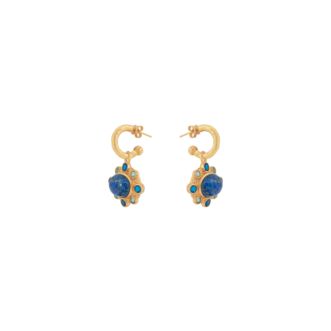 Laia Earrings Lapis & Blue Quartz